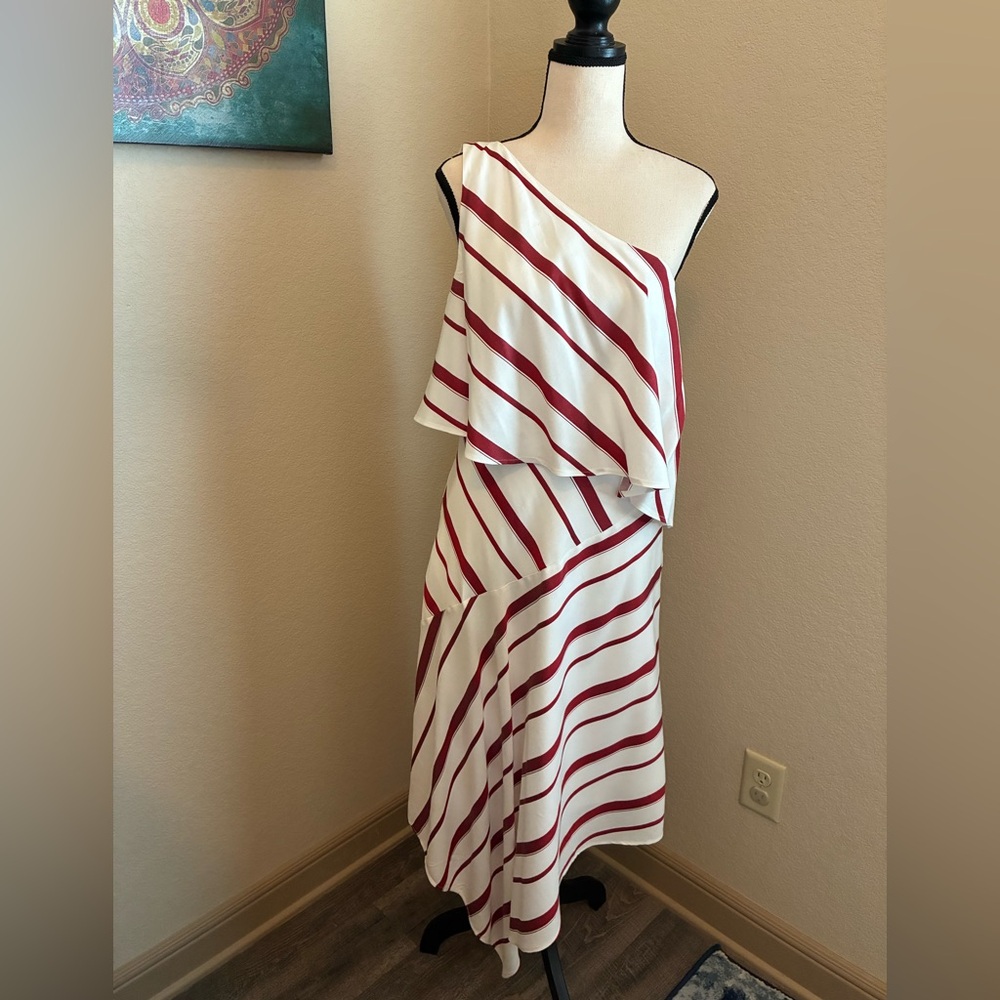 Banana Republic Chic One-Shoulder Striped Dress